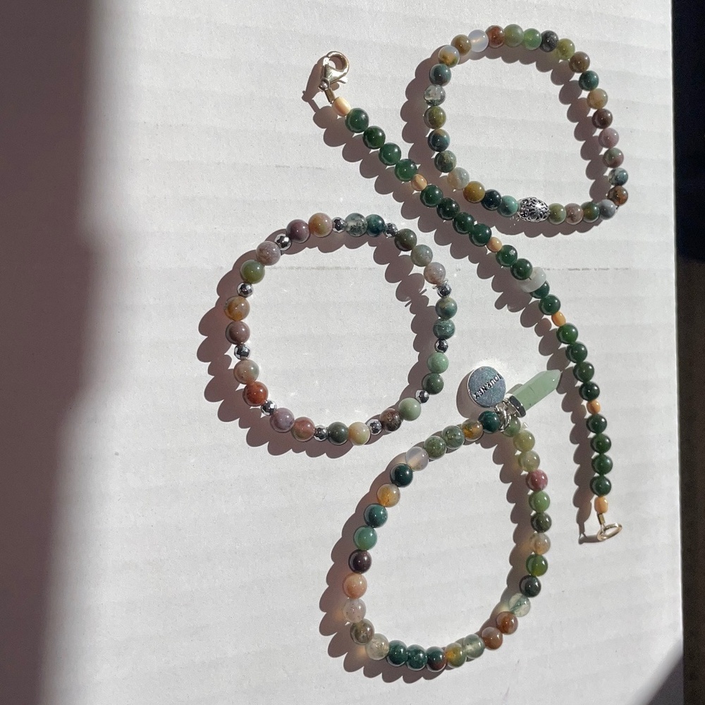 Natural Indian Agate (aka Fancy Jasper) 4 Bracelets